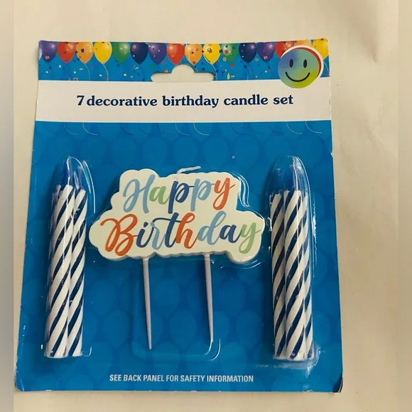 New 7 "Happy Birthday" Candles Blue Large Happy Birthday Candle made Vietnam - Picture 10 of 10